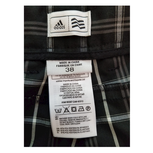 Adidas Shorts‎ Plaid Black White Men's Size 38 Inseam 11 in - Picture 4 of 8